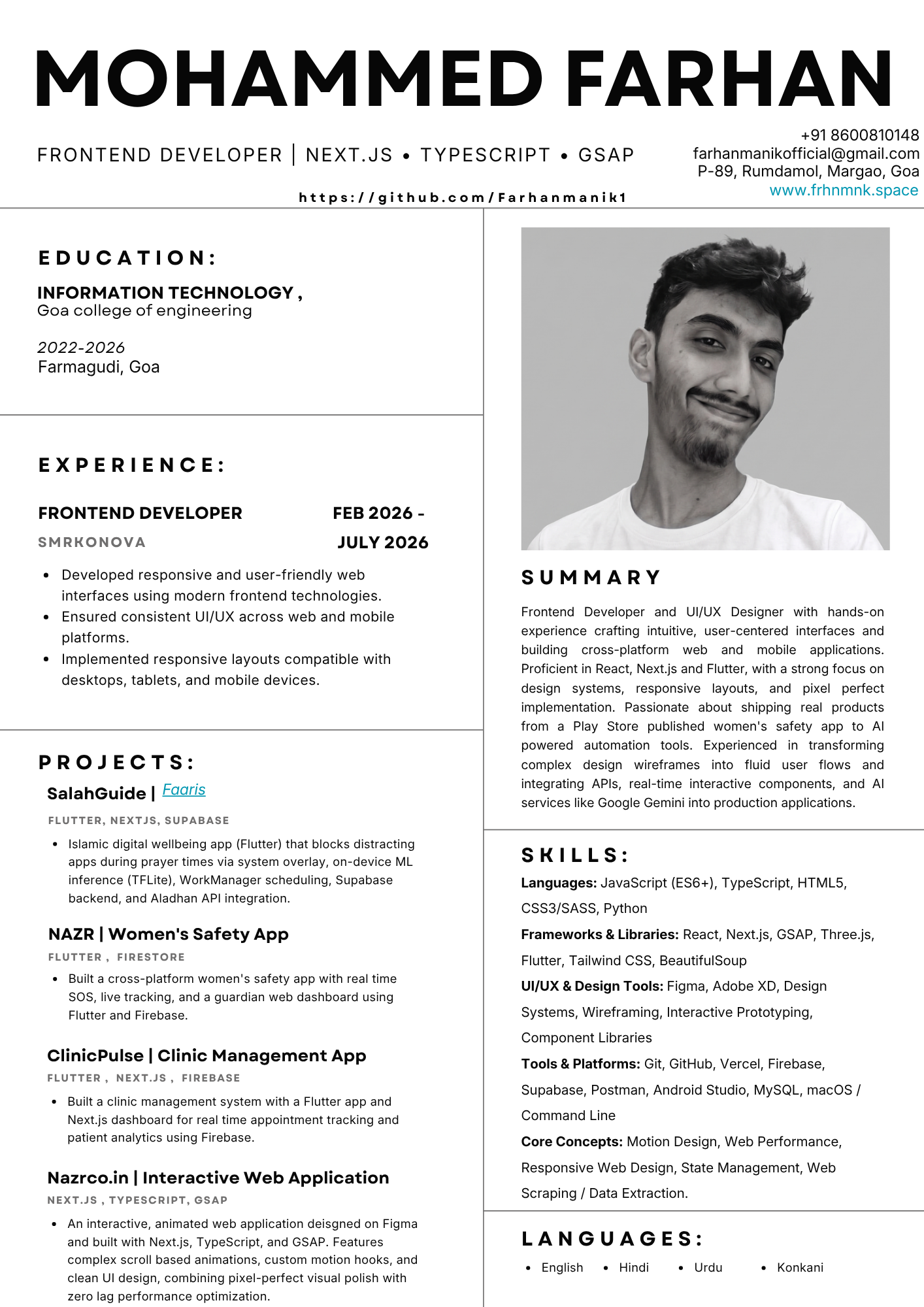 Mohammed Farhan Resume